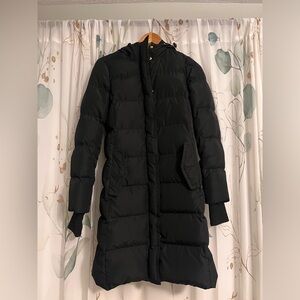 J.Crew black long puffer down jacket XXS